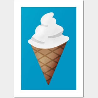 Vanilla Ice Cream Cone Posters and Art